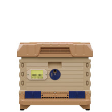 Load image into Gallery viewer, Ergo PLUS Single Brood Box Beehive Set. Tan color hive with blue entrance-Apimaye