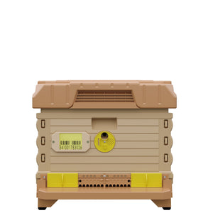 Ergo PLUS Single Brood Box Beehive Set.Tan color hive with yellow entrance- Apimaye