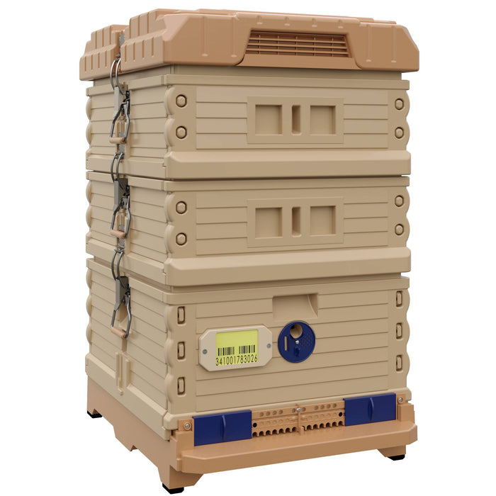 Ergo Plus Honey Maker Beehive Set -Blue Entrance-Front View- Apimaye