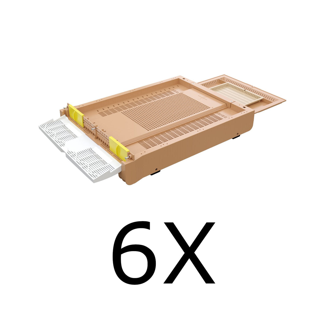 Screen Bottom Board With Bottom Tray & Pollen Trap - Box of Six